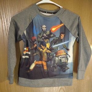 Disney Star Wars Rebels Gray Pullover Sweatshirt - Boys Size L (7)
